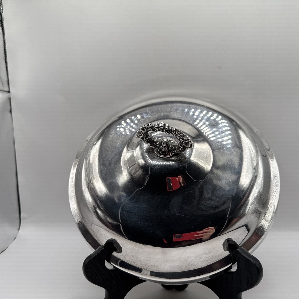 Wm. Rogers & Son Spring Flower Silverplate Lidded Serving Dish #3062