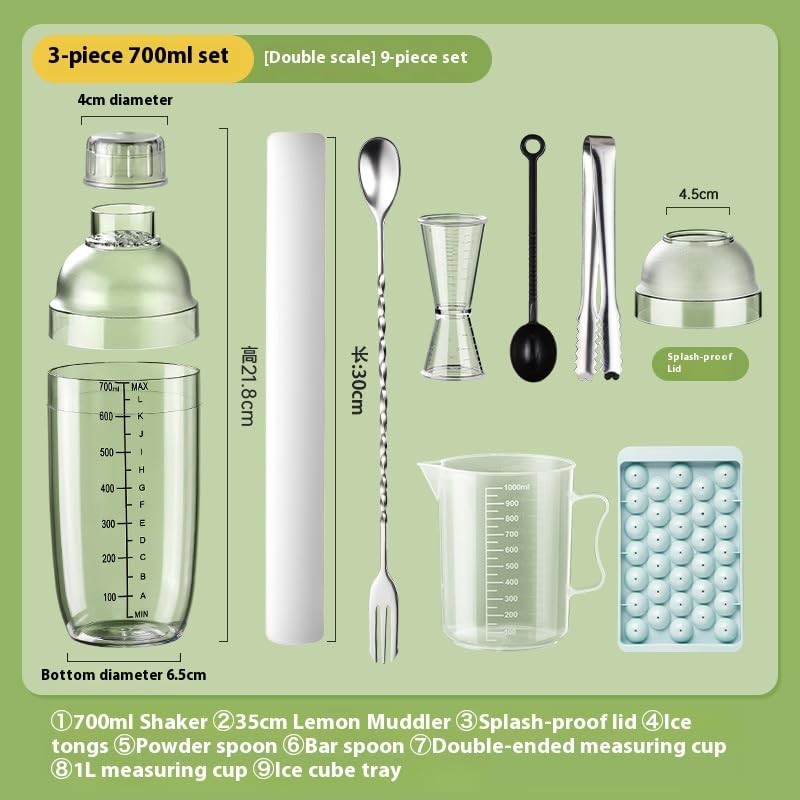 9-pcs Professional Bartender Kit – Complete Cocktail Making Set with 700ml Do...