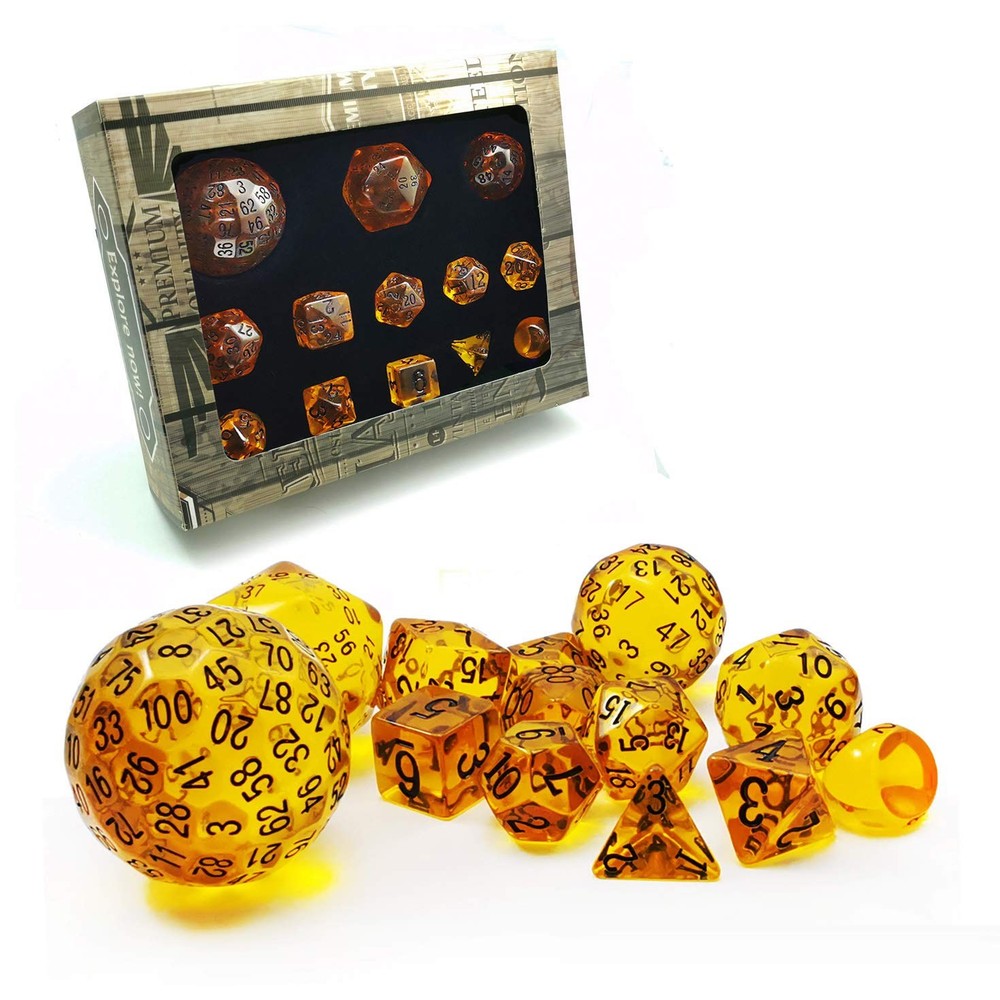 BESCON DICE Polyhedral RPG 13pcs D3 D100 Plastic Multicolor Standard Functional