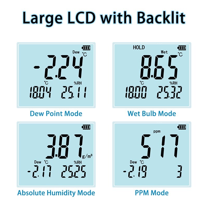 Dew Point Meter With Automatic Power Off Function Battery Indication Functi