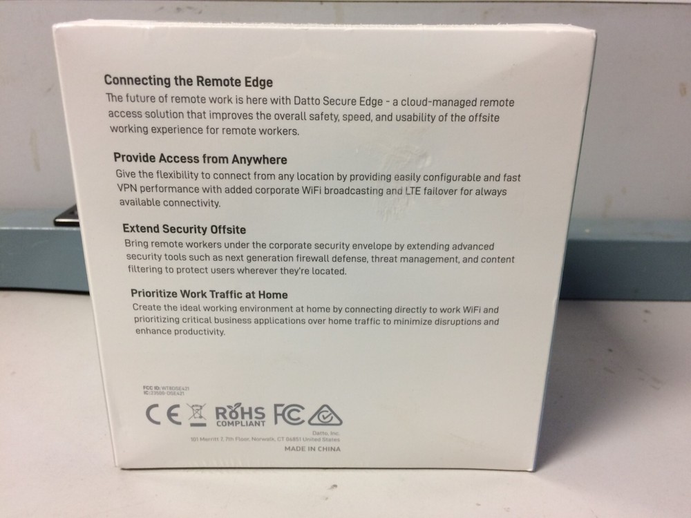 New Sealed Datto Secure Edge DSE421 Wireless Network Access for Remote Workers