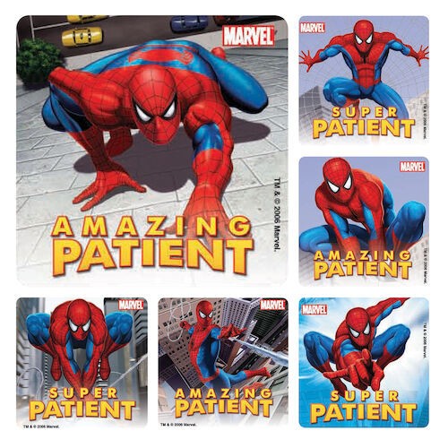 Assorted Stickers Spiderman Super Patient, 100/Roll, PS375