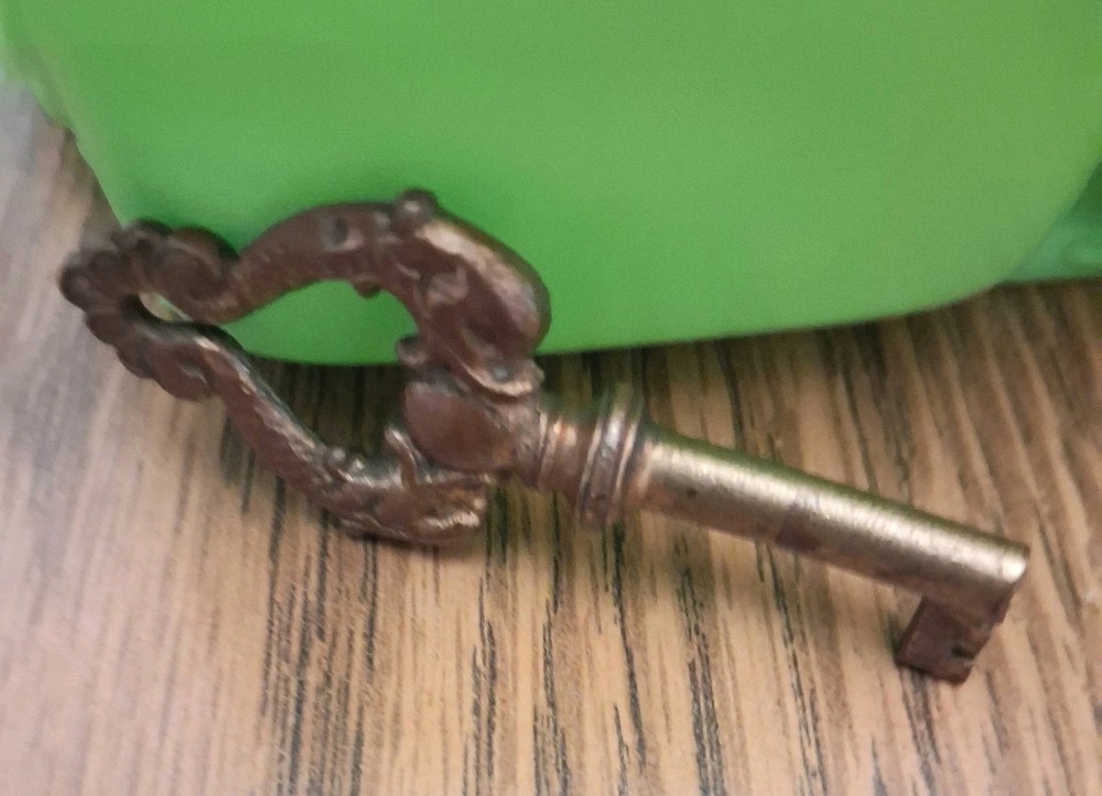 Genuine Antique Ornate Solid Brass Dolphins Phonograph Key 2-1/4 inch
