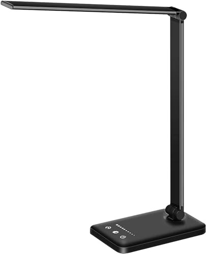 LED Desk Lamp Dimmable Table Lamp Reading Lamp with USB first-generation Black