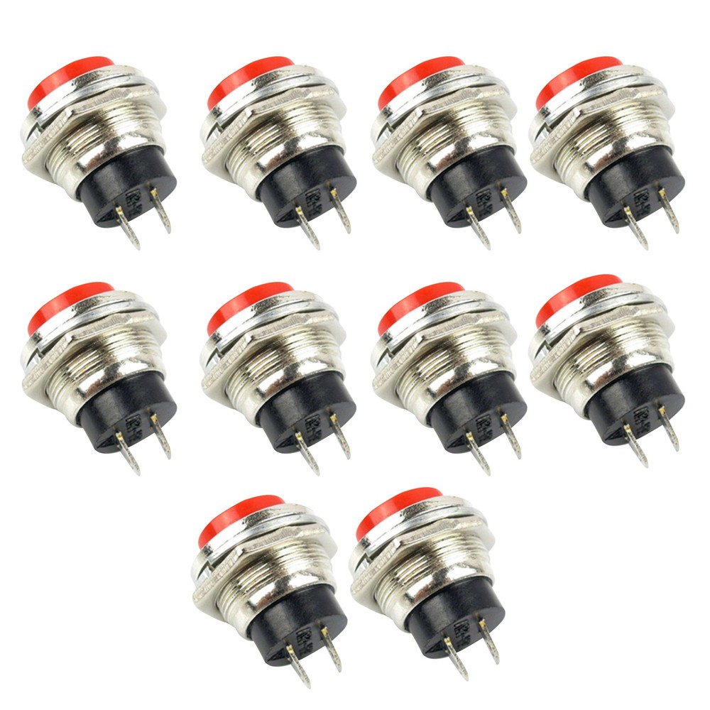 10Pcs Small Self-Reset Round Button Head Power Switch Circle Kill Button Switch