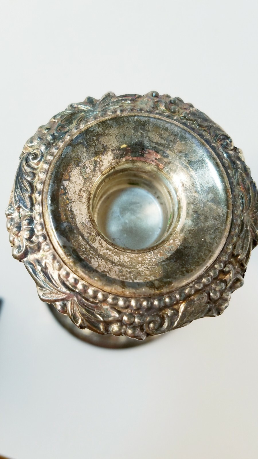 Candlestick Crown Stamp Cottage Core Silver Plated Victorian