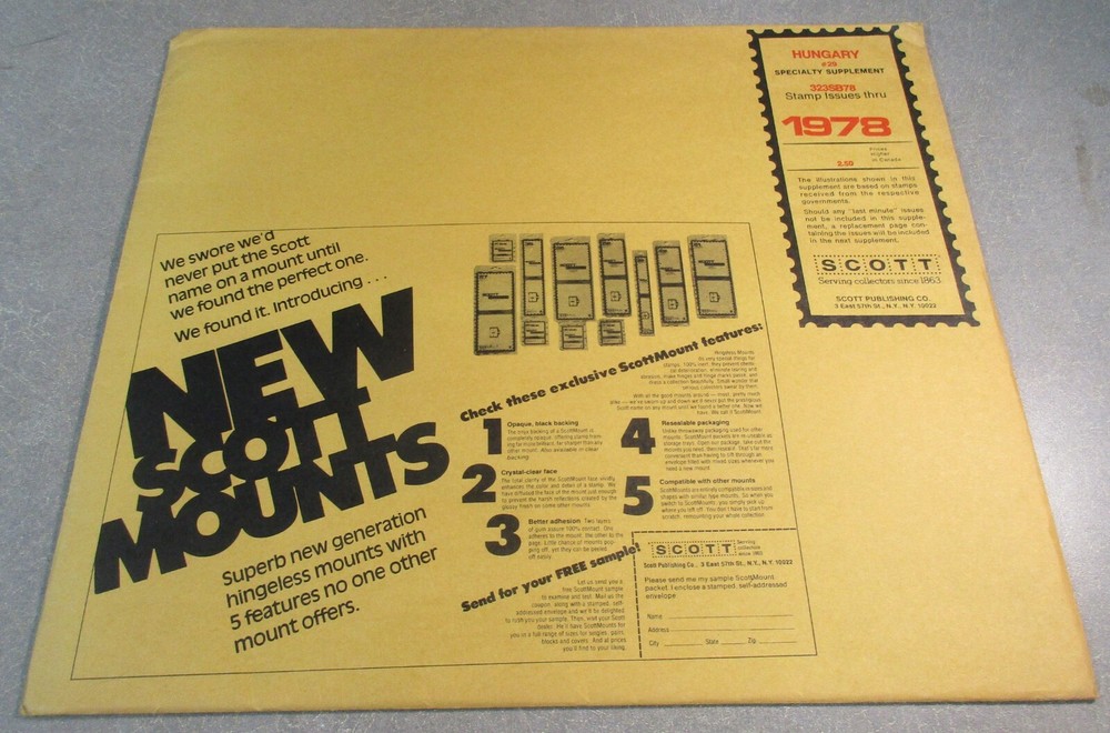 "SCOTT" HUNGARY SUPPLEMENT # 29 1978 W/FREE SHIPPING!!