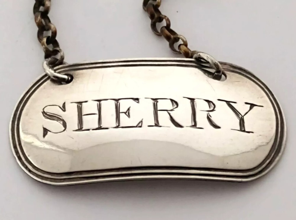 George III Solid Silver Wine Label - London 1818.