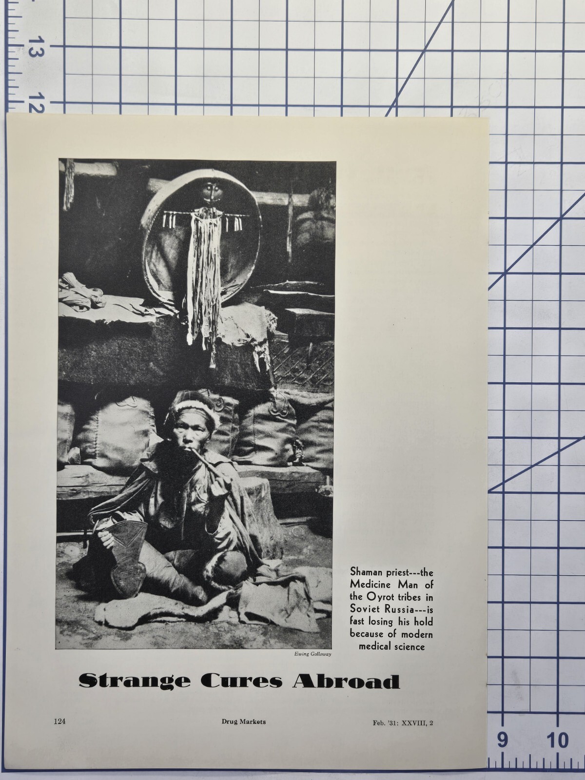 Shaman Priest Oyrot Tribe Medicine Man Soviet Russia Vintage Print Ad 1931