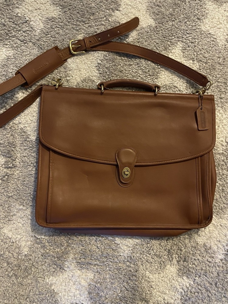 Coach Metropolitan Briefcase Bag Brown Leather Top Handle