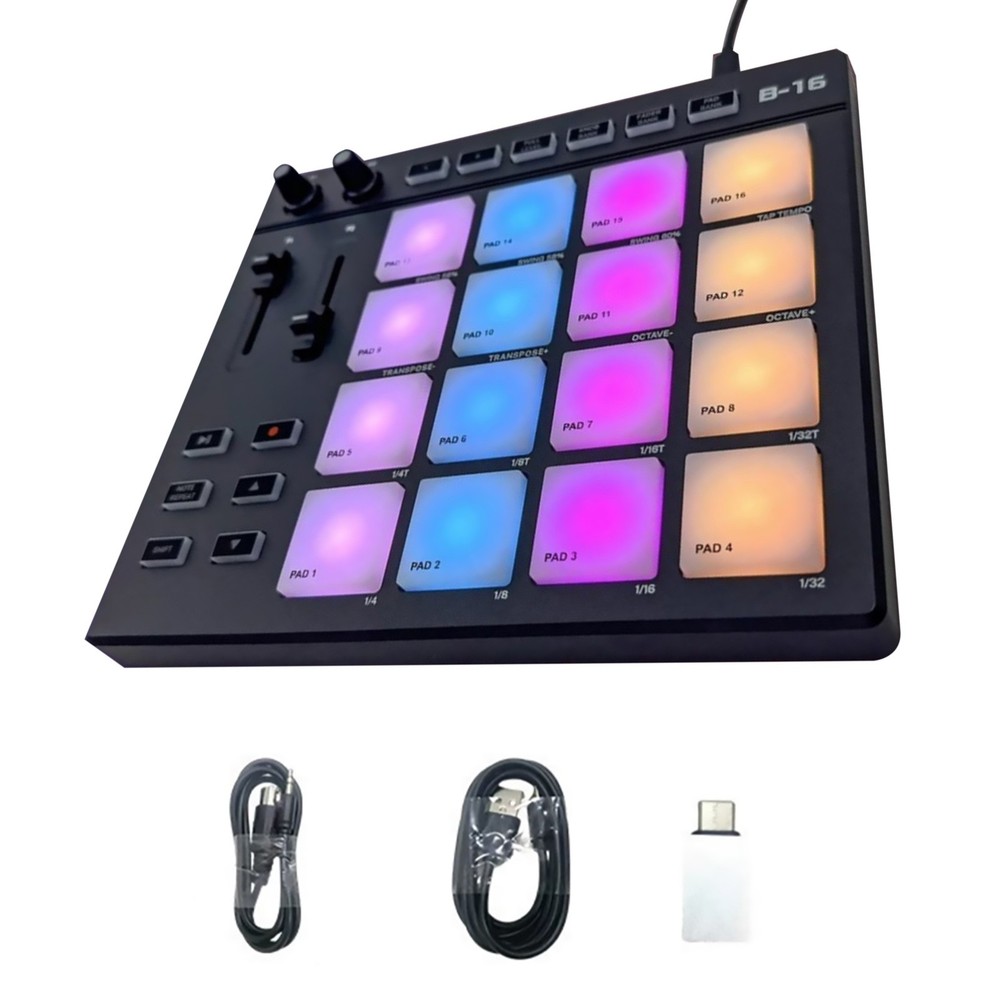 RGB MIDI Pad Controller Beat Maker Machine For Finger Drumming Music Making