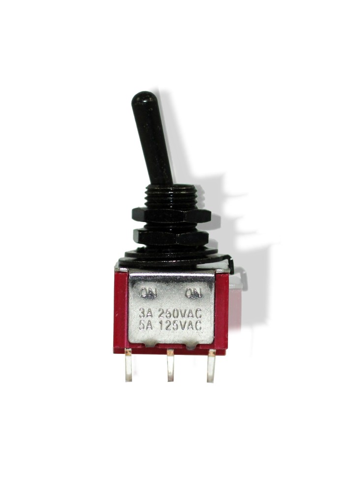 Switch Mini Toggle ON ON Black with Black Knob Bitterroot 081391BK