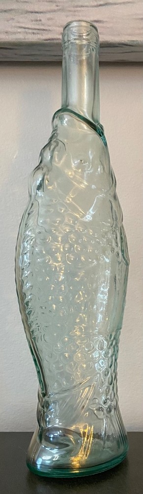 Light Aqua Pescevino Fish Wine Bottle