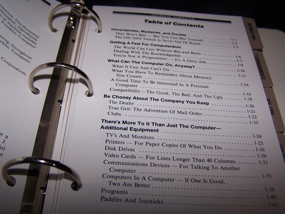 Vintage Rare Franklin Ace 1200 User Reference Manual