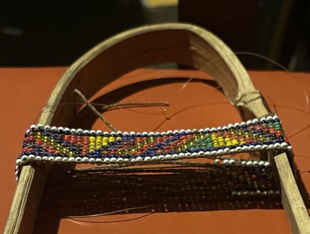 Primitive Bent Stick Loom Bead Weaving Tool With Beaded