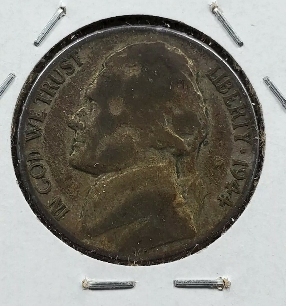 1945 P JEFFERSON NICKEL Major LAMINATED PLANCHET Reverse ERROR Circulated