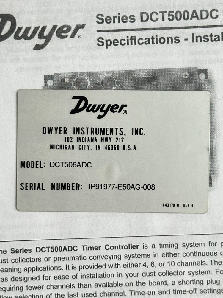 NEW Dwyer DCT506ADC Dust Collector Timer Controller, 6 channels