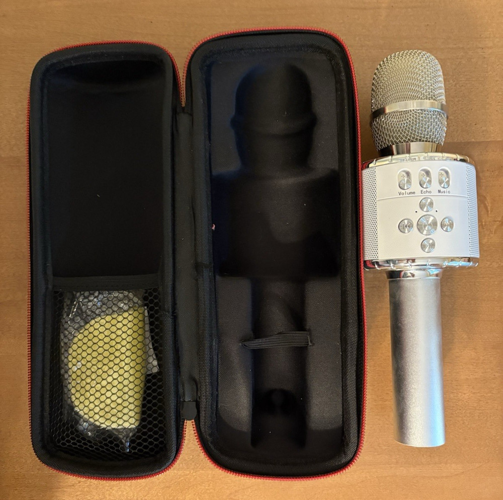 Bonaok Wireless Bluetooth Karaoke Microphone with Hard Case