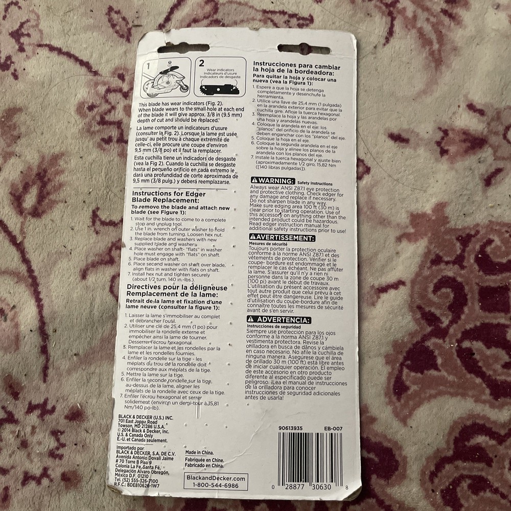Black and Decker Replacement Blade For Electric Edger EB-007