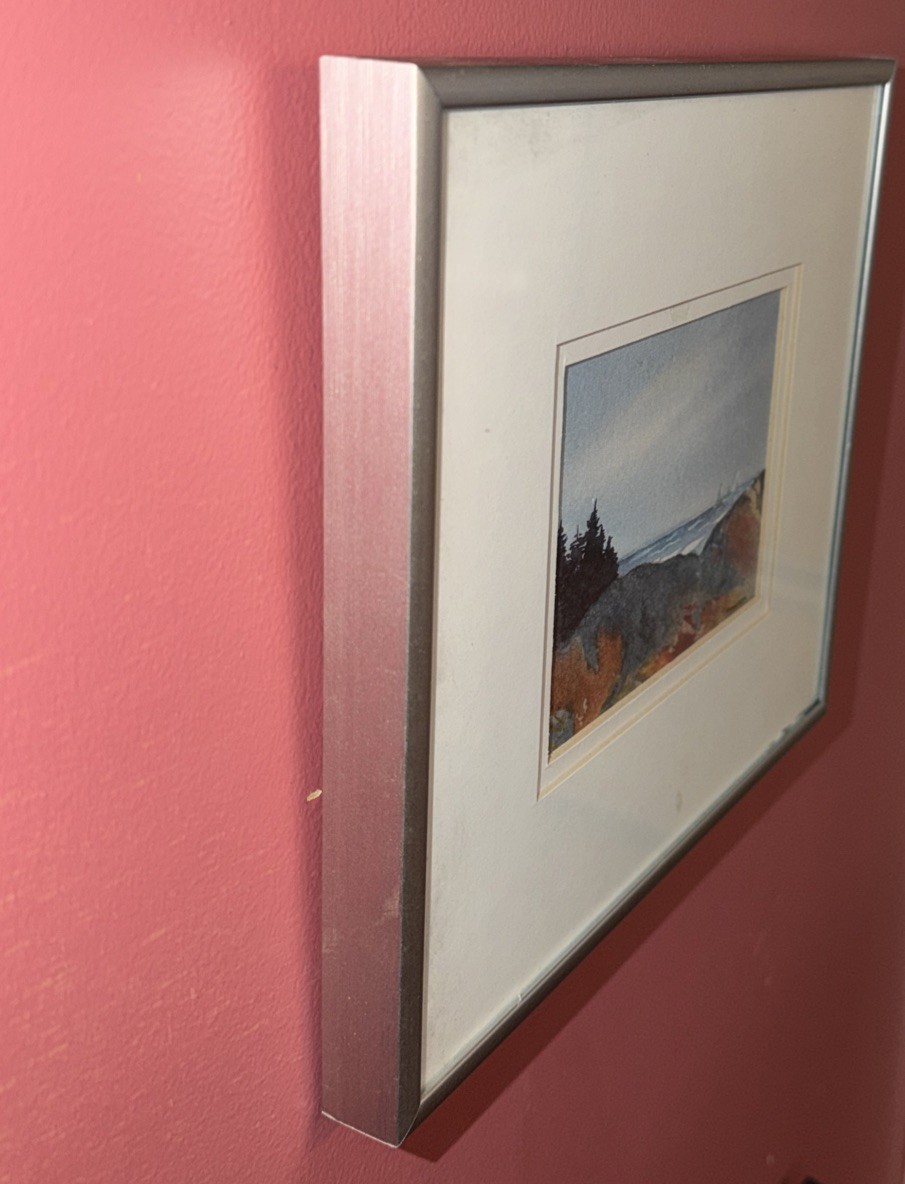 seascape art watercolor painting small “COASTAL SAIL 1” original sold by artist