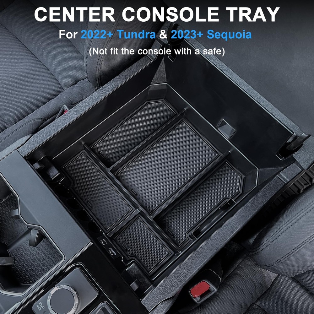 TOPINSTALL 5 Compartments Console Organizer Compatible with 2022-2026 Black