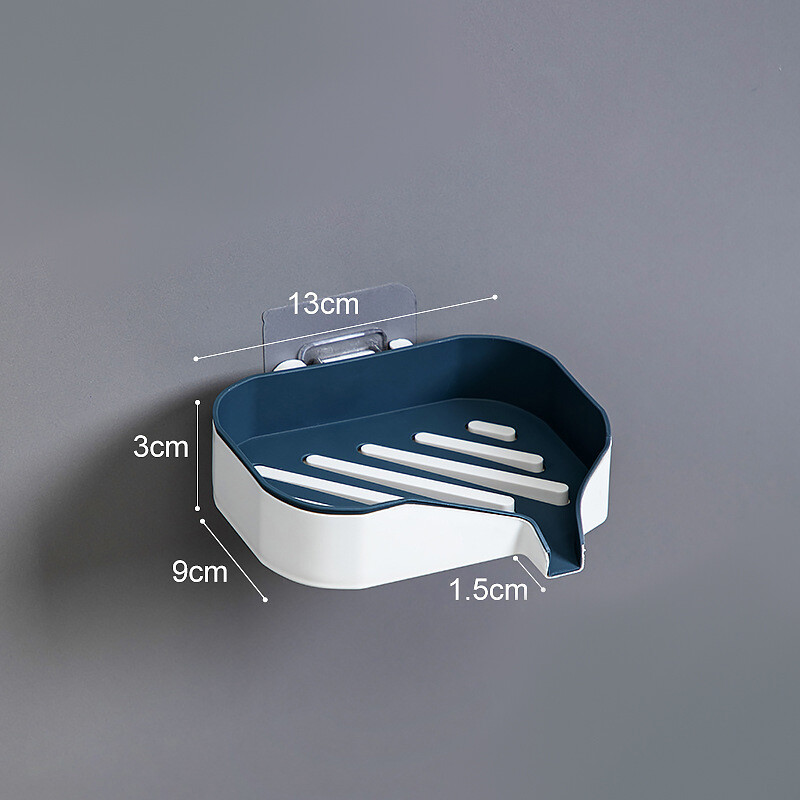 Wall Mounted Soap Dish Holder Draining Case Bathroom Storage Box Rack Shower❥