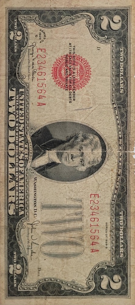 1929 2 dollar bill