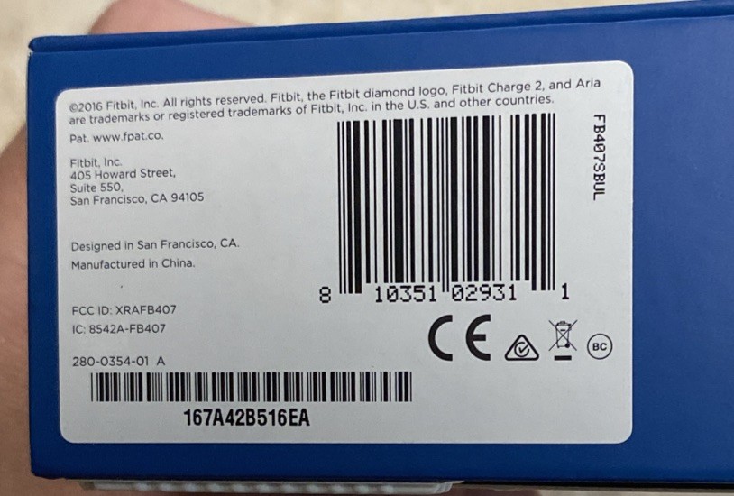 Fitbit Charge 2 Wristband Activity Tracker, Large - Blue