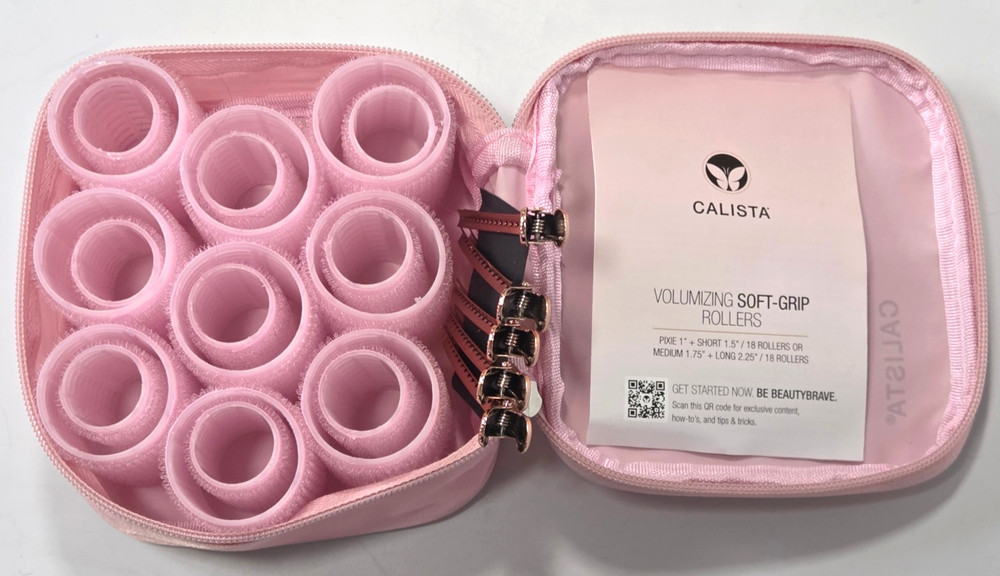 Calista Volumizing Soft Grip Rollers, Pixie + Short Clips in Case READ