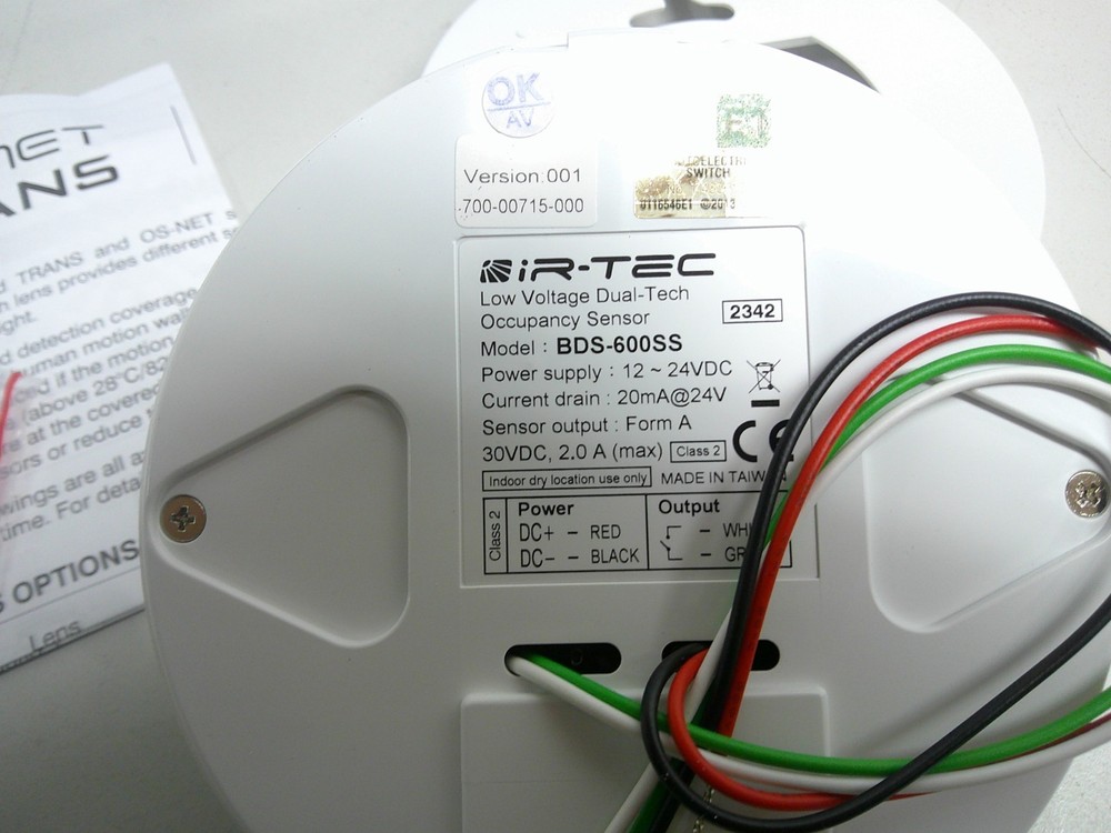 IR-TEC Occupancy Sensor Indoor Ceiling Mount PIR BDS-600SS H High Bay Coverage
