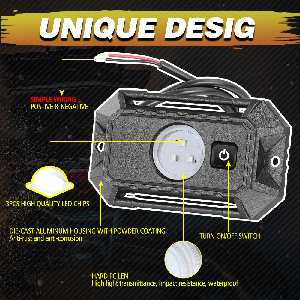 For Polaris Ranger RZR XP 1000 UTV ATV Universal Roll Bar Mount LED Dome Light