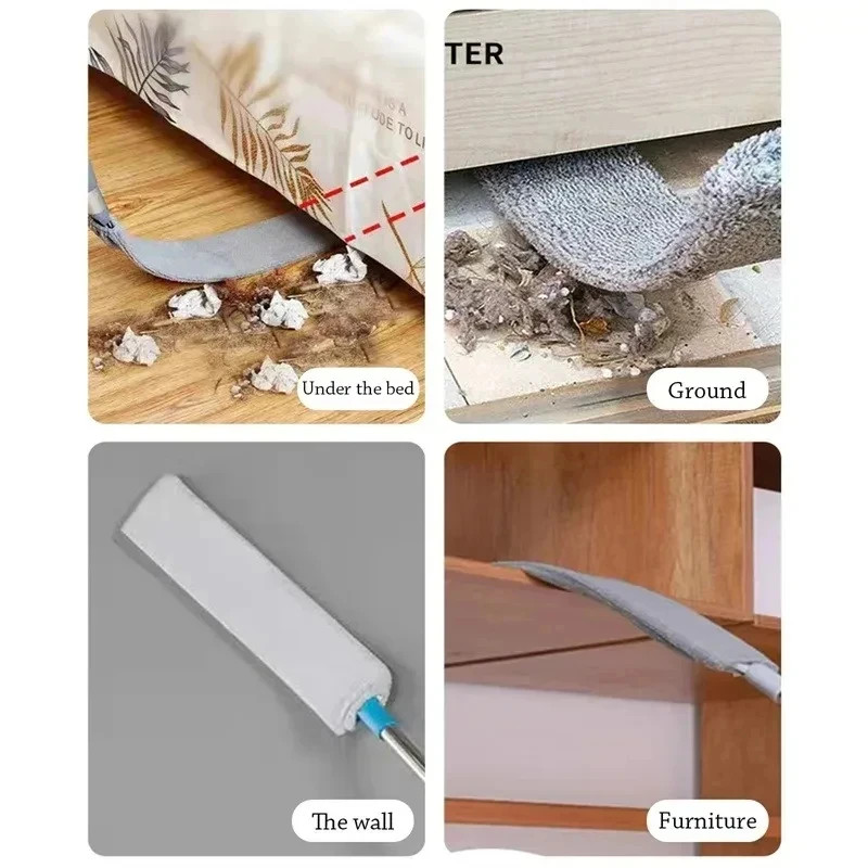Telescopic Long Handle Dust Brush with Microfiber Head for Blinds Sofa