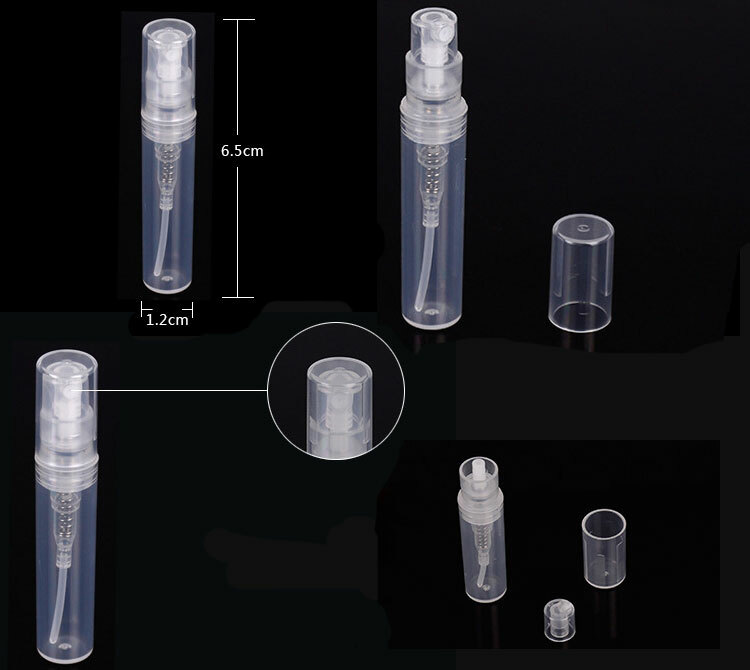 (3pcs) Clear Plastic Spray 5ml Bottle Empty Atomizer perfume refil alcohol