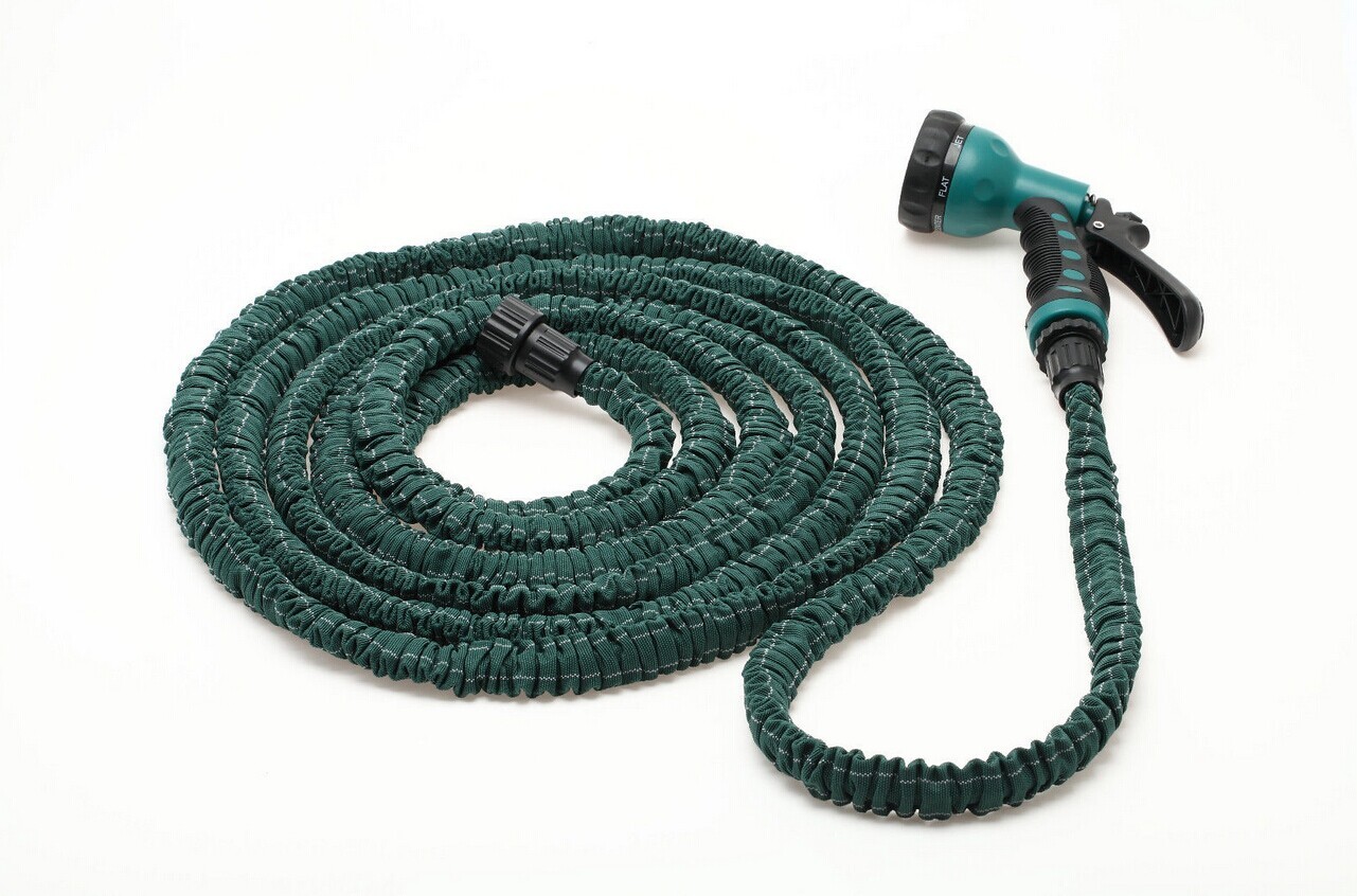 Latex 25 50 75 100 FT Expanding Flexible Garden Water Hose with Spray Nozzle