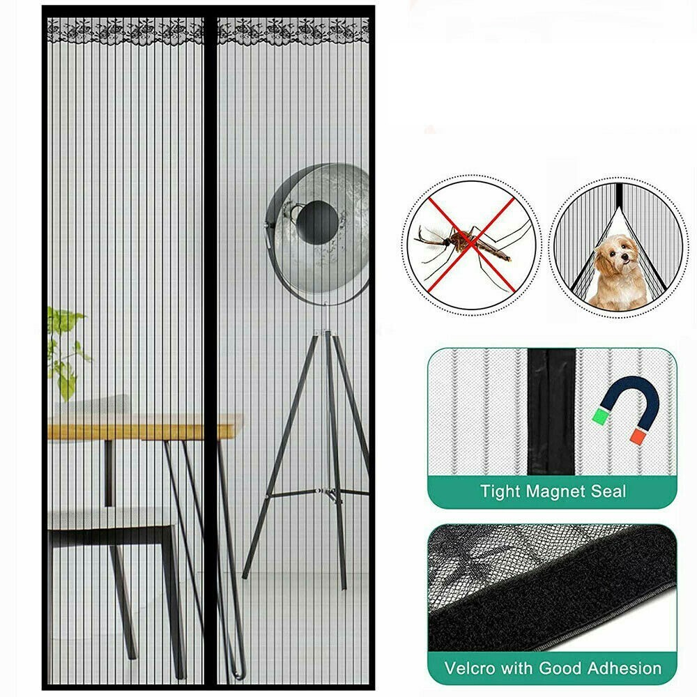 Magnetic Screen Door Retractable Mesh Net Pet Patio Hands Free Mosquito Magic
