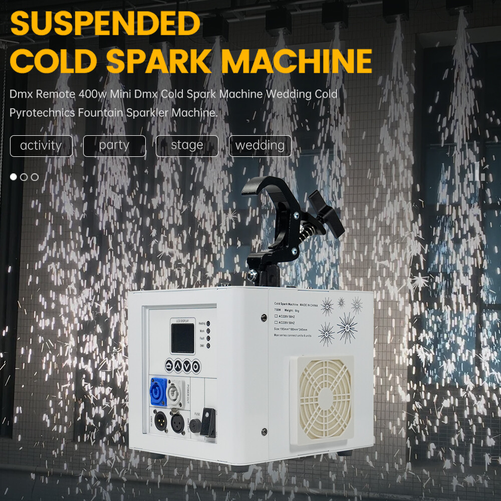 2Set 800W Spray Down Cold Spark Machine Waterfall Firework DMX with Flight Case