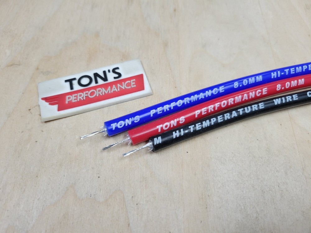 Ton's 8mm Red silicone SOLID WIRE CORE SPARK PLUG WIRE by the foot 0 ohms/ft