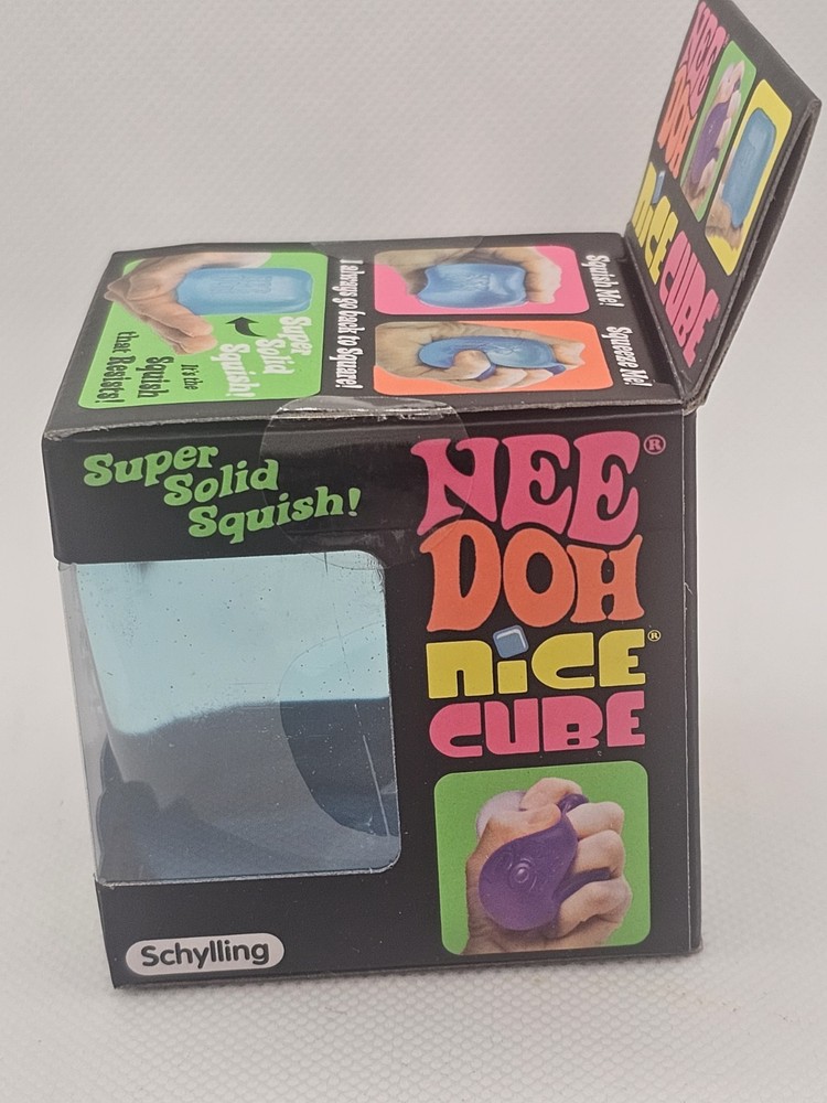 HOT 🔥 NeeDoh Nice Cube Nee Doh Squishy Clear Cube 💙 Blue!