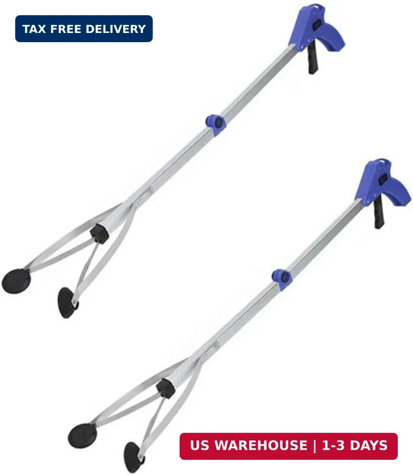 [New Version] 2 Pack Foldable Reacher Grabber Tool, Long 32" Foldable Extender G