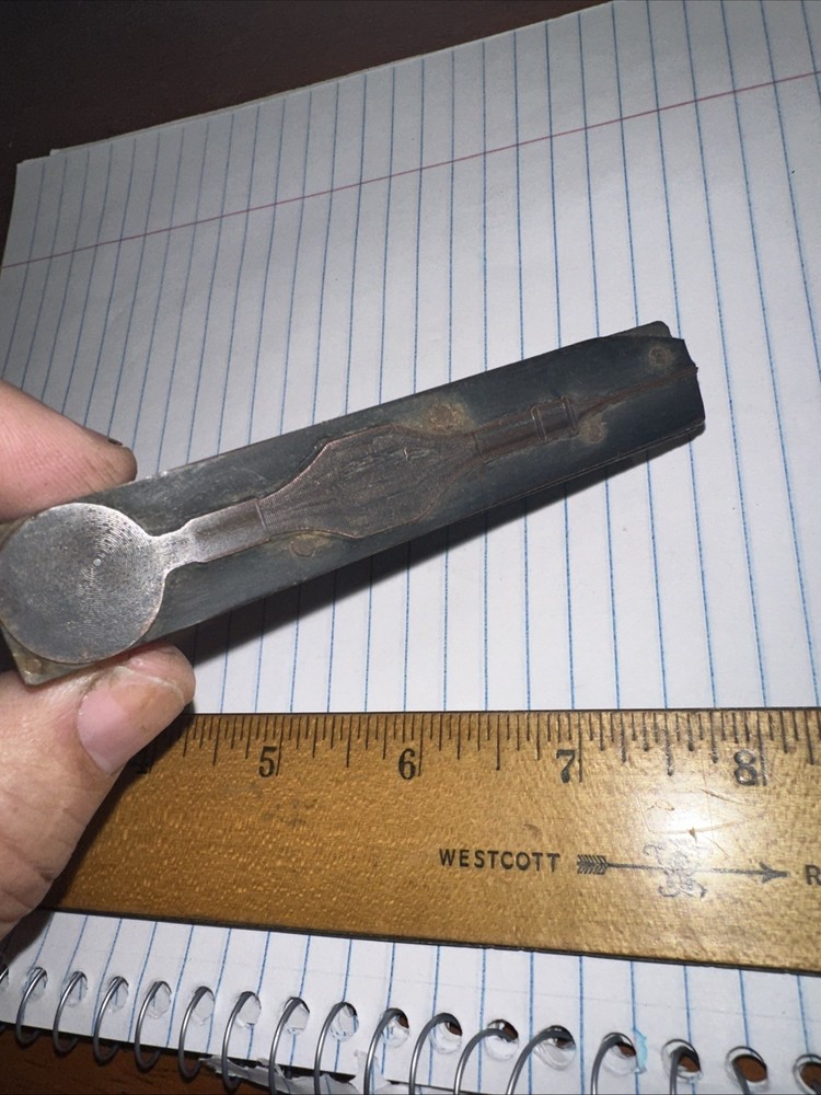 Print Block ( Old Needle Syringe ) Copper Face Nice Image!!