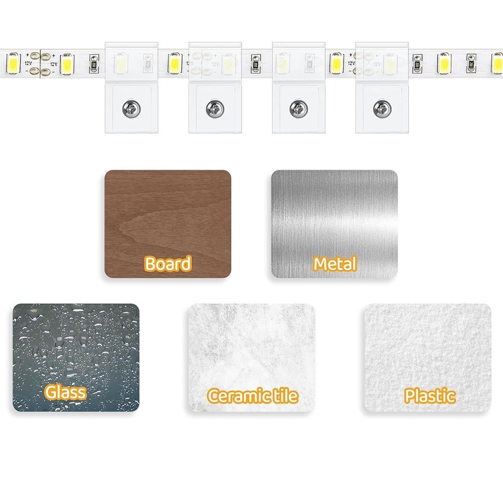 LED Strip Light Mounting Bracket Kit LED Light Strip Mounting Surfaces