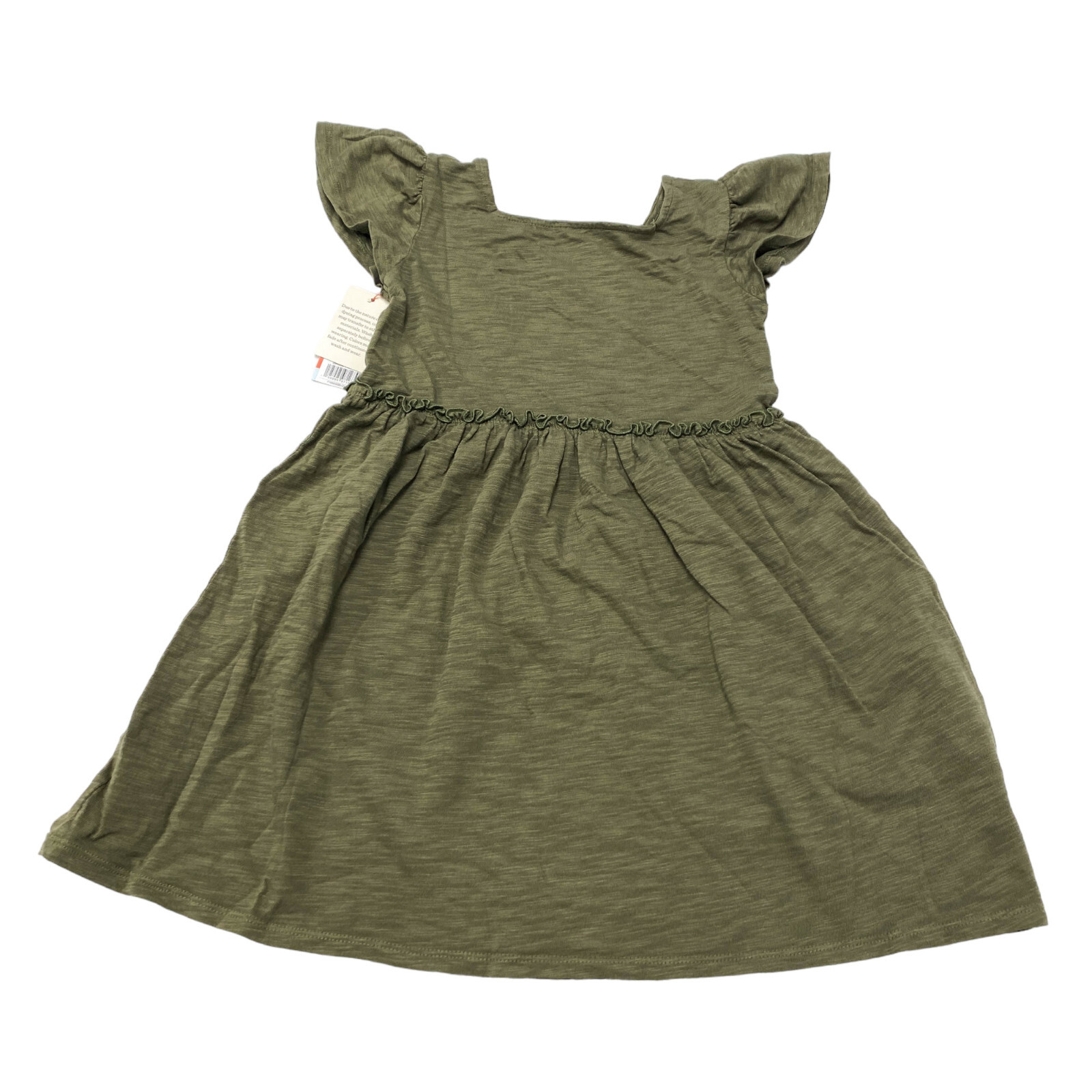 Cat & Jack Toddler Girls Size 5T Cap Sleeve Dress Olive Green