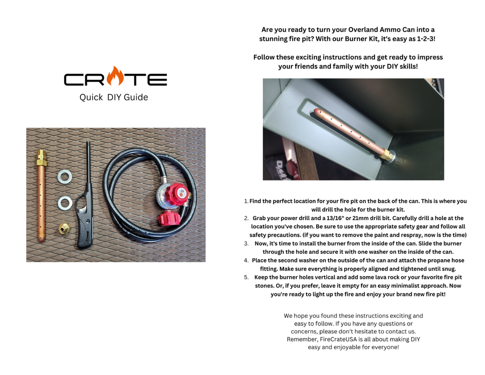 DIY Overland Ammo Can Fire Pit Burner Kit