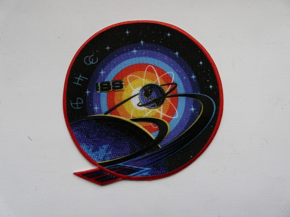 NASA ISS 63 mission original version patch with astronauts initials.