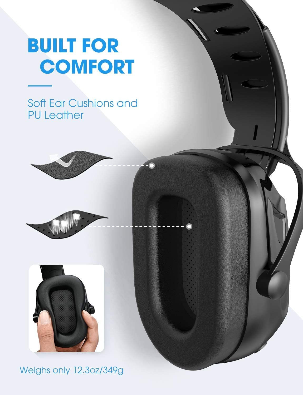 Mpow Electronic Shooting Ear Muffs Hearing Protection Noise Reduction Headphones