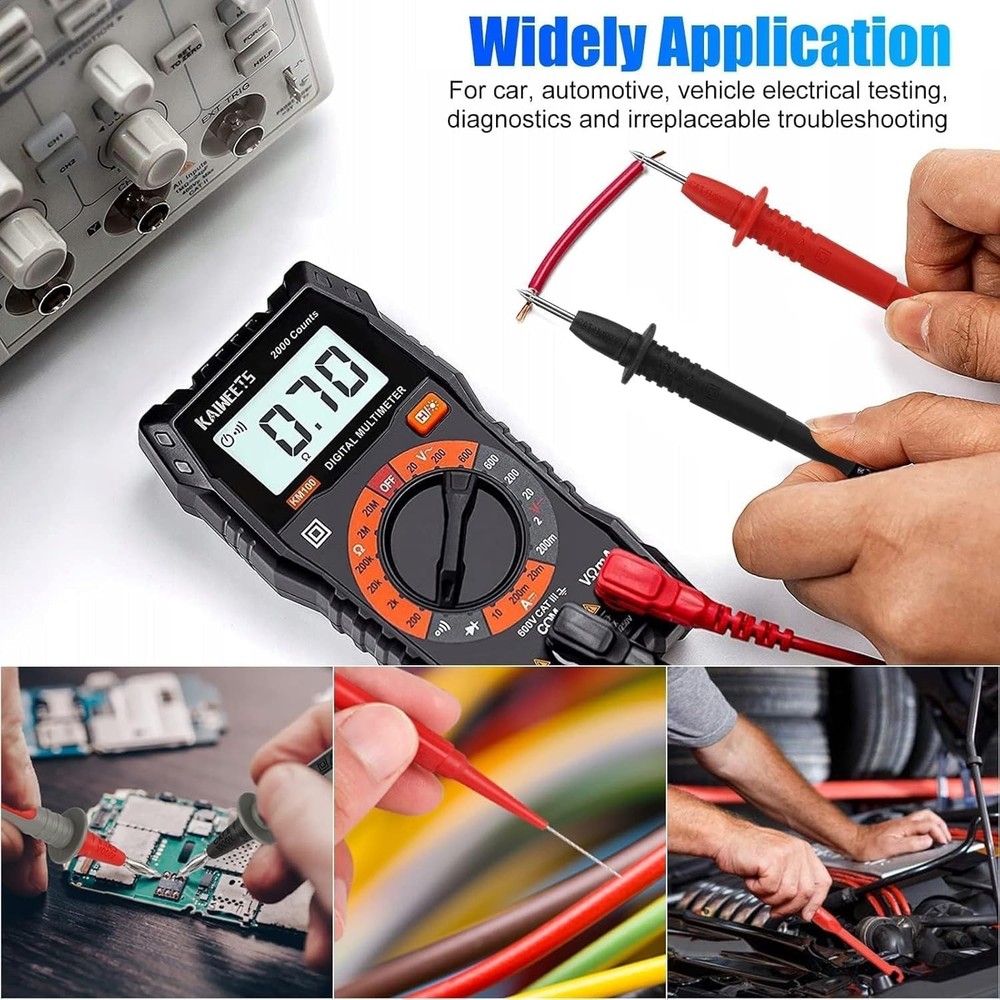 25PCS Multimeter Leads Kit with Replaceable Wire Piercing Probes, Alligator ...