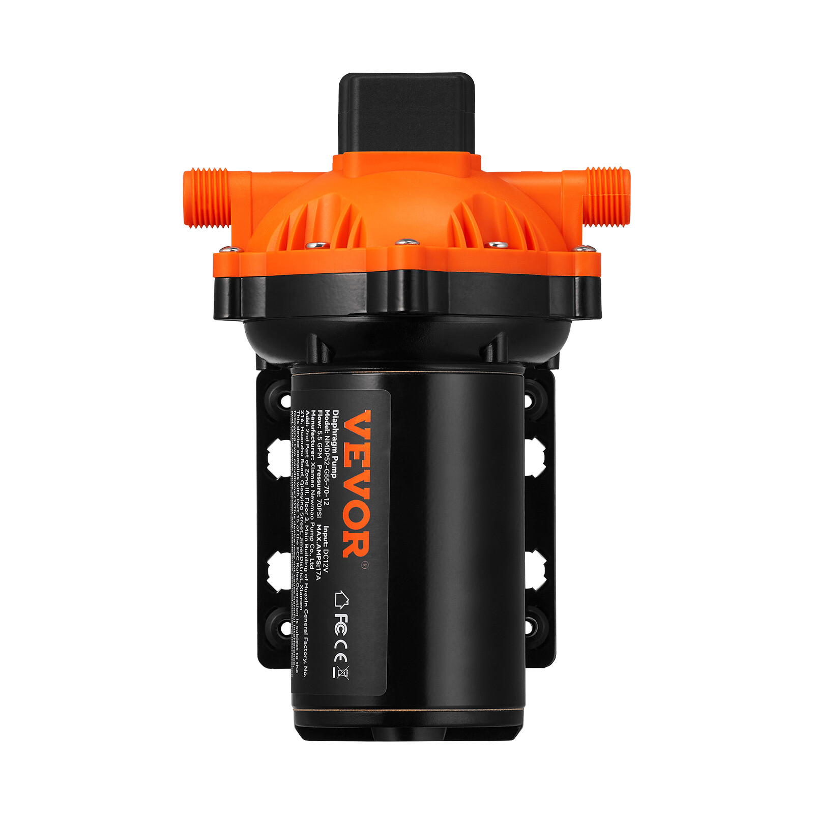 VEVOR 12V Water Pressure Diaphragm Pump Self-Priming Pump 70 PSI 5.5 GPM Boat RV