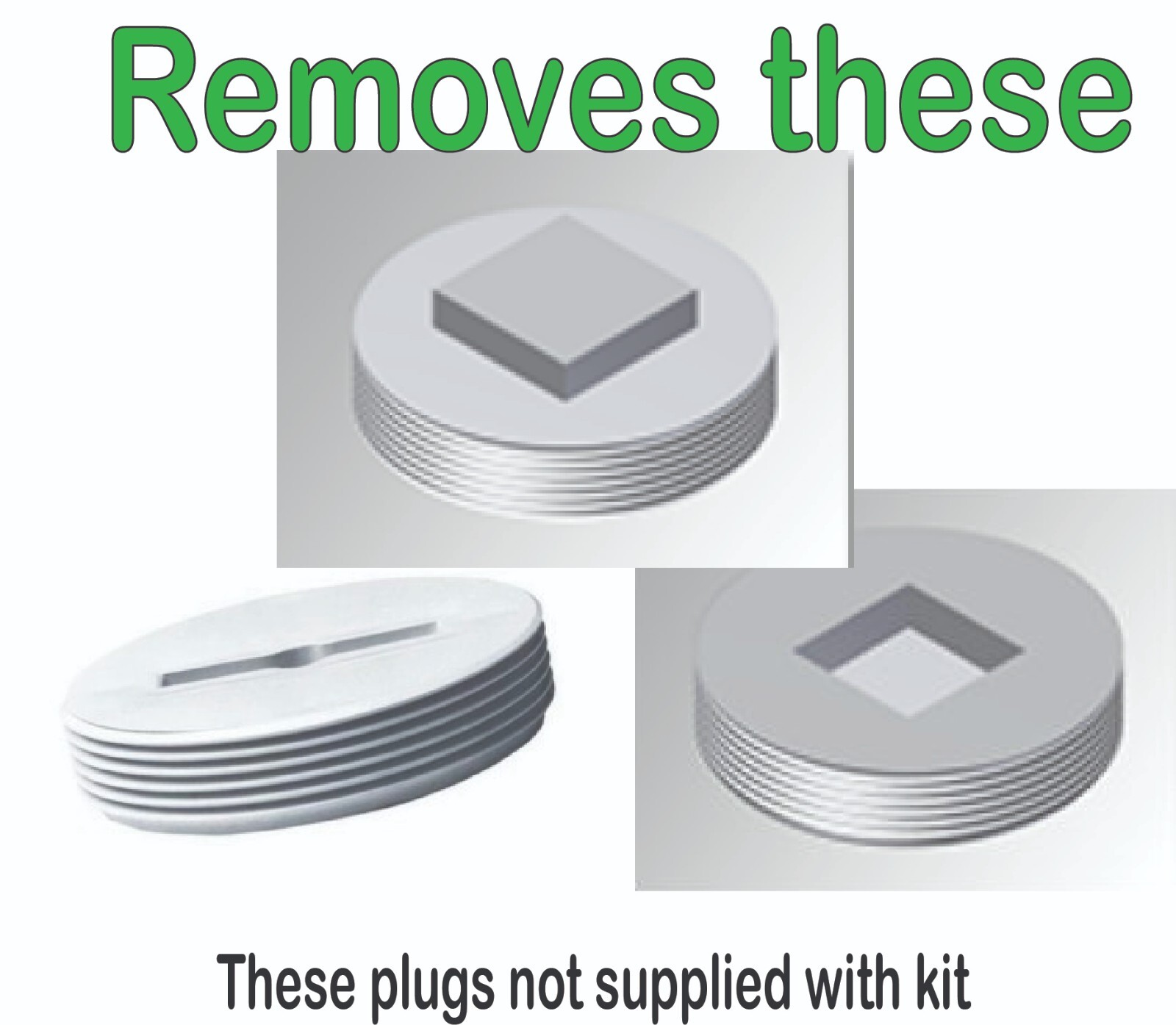 Plumbing cleanout plug wrench set - plumbing tool - cleanout cap - Red case