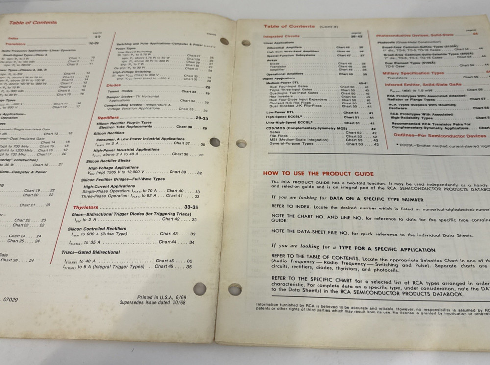 Vintage RCA Solid-State Product Guide Catalog - Pattison Supply Co.