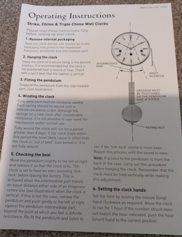 Comitti of London Wall Clock